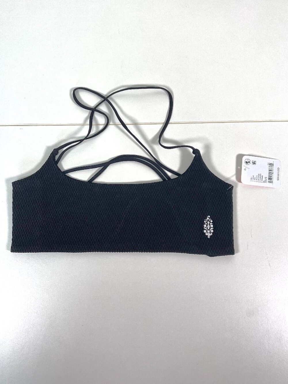 Free People Movement Strappy Sports Bra Black SZ XS/S NWT